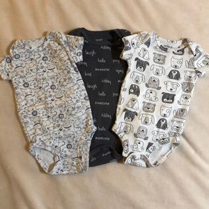 Short Sleeve Baby Onesies - 3pk